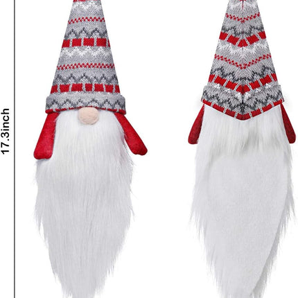 D-FantiX Christmas Gnome Wine Bottle Covers, 4 Pack Handmade Tomte Swedish Gnomes Wine Bottle Toppers Decorative Santa Scandinavian Plush Christmas Decorations Year Dining Table Decor Party