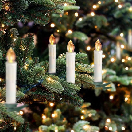 Houdlee LED Flameless Taper Candles with Remote Control and Removable Clips,Flickering 4 Inches Birthday Candles,Set of 10 Warm White Candle for Christmas, Chandelier, Mini Wedding Taper Candles