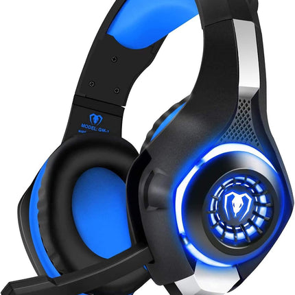 Professional 3.5mm PS4 Gaming Headset Headphone with Mic and LED Lights for Playstation 4, PS5, Xbox one,Laptop, Computer (Blue)