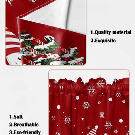 Christmas Swag Curtain Valance for Windows,Xmas Cute Snowman and Christmas Tree Window Treatments Short Swag Topper for Kitchen Windows Bathroom Bedroom,28 x 36 Inch