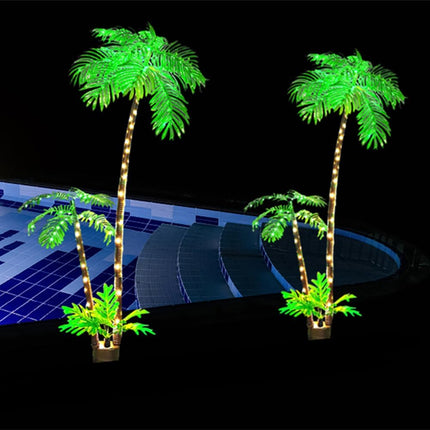 Artificial Palm Trees for Outside Patio,Lighted Palm Tree 6Ft LED Christmas Tree Fake Tropical Plant Light for Tiki Bar Pool Porch Deck Party
