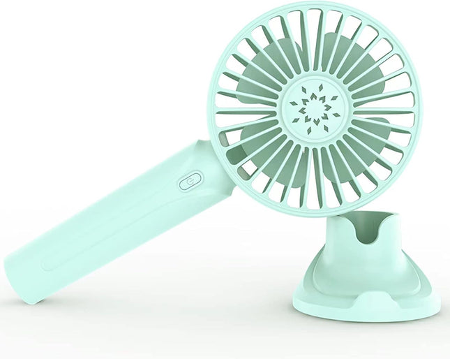 Handheld Pocket Fan, Mini Portable Fan 2600Mah Battery Operated Speed Adjustable Usb Rechargeable Fan, Usb Desk Fan With Base