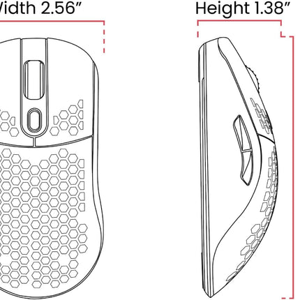 Arozzi Favo Ultra Lightweight Customizable RGB Gaming Mouse with Honeycomb Pattern Pixart 3389 Sensor and Omron 20M Switches - Grey