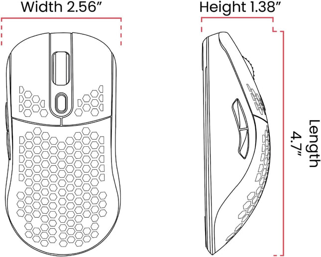 Arozzi Favo Ultra Lightweight Customizable RGB Gaming Mouse with Honeycomb Pattern Pixart 3389 Sensor and Omron 20M Switches - Grey