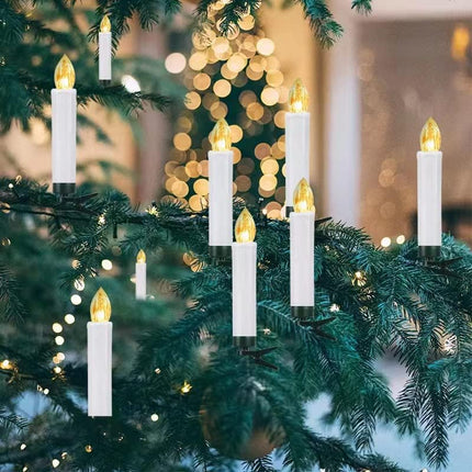 10 PCS LED Window Candles with Remote Timer, Battery Operated Flameless Taper Candles Light with Clips/Suction Cups Warm White Light for Christmas Halloween Dia 0.7''x 4''