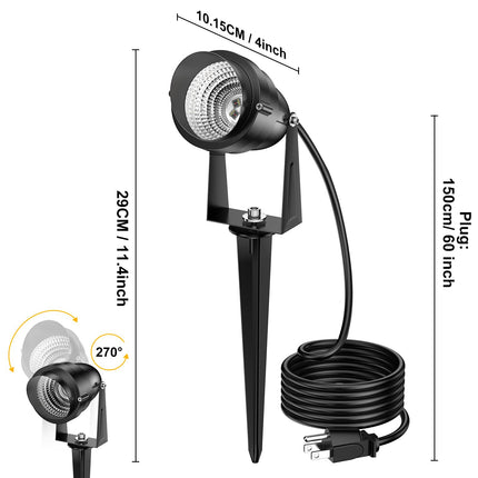 1500LM LED High Brightness Outdoor Landscape Lighting 15W RGBCW Color Changing Landscape Lights Remote Control Spot-Lights with Plug in IP66 Waterproof Flood Light for Garden - 2 Pack