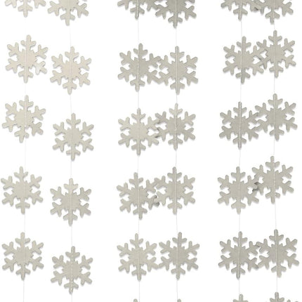 116 Pcs Christmas White Hanging Snowflake Decorations White Snowflake Ornaments White Snowflakes Garland Banner for Christmas Winter Wonderland Holiday Year Home Party Supplies
