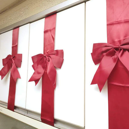 4 PCS Cabinet Door Festive Ribbons and Bows Decoration Holidays, Red