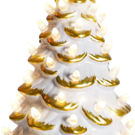 Ceramic Christmas Tree, Christmas Tree with LED Lights, Christmas Tree Light Up Tabletop Decor for Xmas Decoration Indoor Home Party Supplies,13 Inch