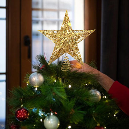 EMVANV 23cm Christmas Tree Topper, Christmas Tree Star for Xmas Decorations, Star Tree Topper for Christmas Tree, Outdoor Indoor Party Holiday Decoration(20 cm)