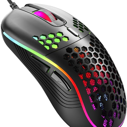 Wired Gaming Mouse with,RGB Backlight high Precision 8800 DPI USB Plug Play Lightweight Gaming Mouse, 6 programmable Buttons,Ergonomic Wired Mouse for Laptop,Computer,PC,Mac(Black)
