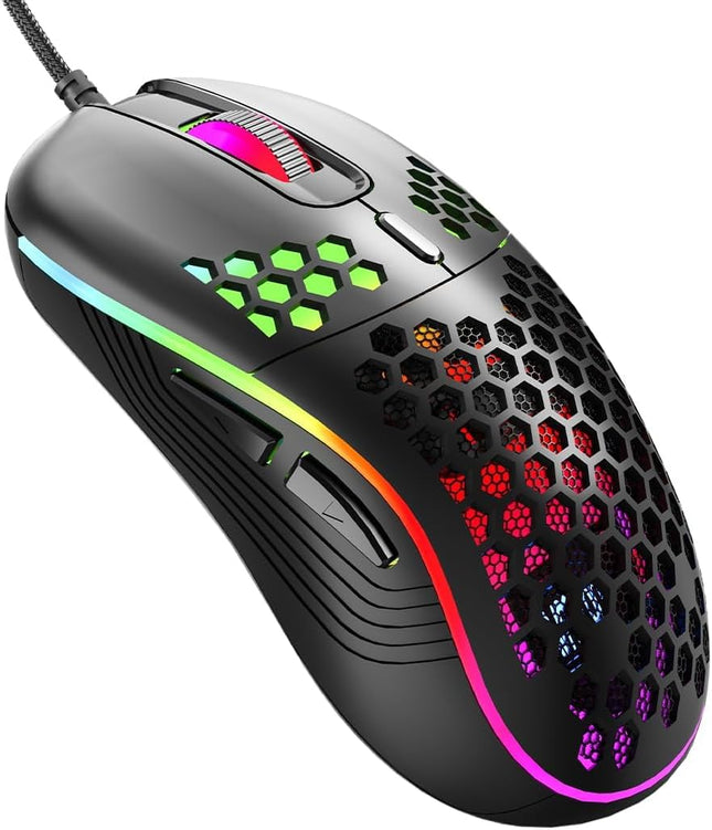 Wired Gaming Mouse with,RGB Backlight high Precision 8800 DPI USB Plug Play Lightweight Gaming Mouse, 6 programmable Buttons,Ergonomic Wired Mouse for Laptop,Computer,PC,Mac(Black)
