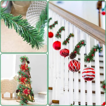Christmas Garland,, Winter Decor for Home, 3 Strands, Each Strands 18FT/5.5M, Artificial Garland Set Greenery Pine Garland for DIY Thanksgiving Decor Xmas Decorations Winter Holiday Party Wedding