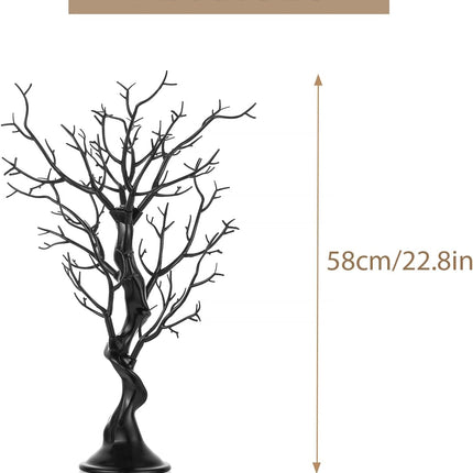 Sziqiqi Small Artificial Tree for Table Centerpiece Black Fake Trees 1.9FT Faux Tree for Party Birthday Garden Home Halloween Decorations Gothic