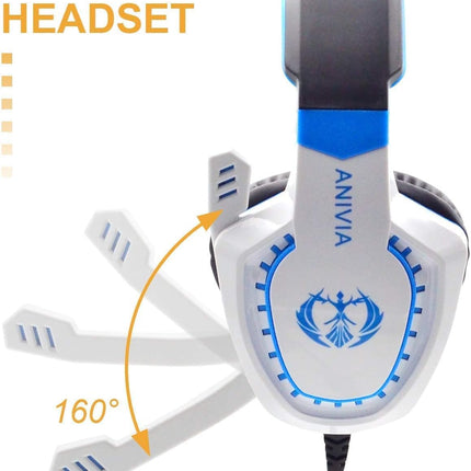 Anivia Over Ear Headphones Wired with Microphone - Stereo Surround Sound Headsets Gaming Headset with HD Mic, Bass, Noise Isolating, Volume-Control for Multi-Platforms