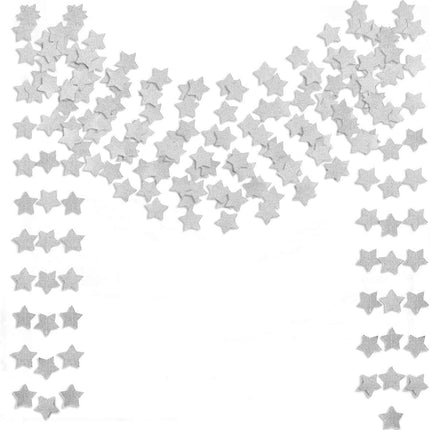 6 Pcs Glitter Silver Star Paper Garland Christmas Birthday Party Decorations Sparkling Bunting Banner Hanging Decorations for Bridal Shower Baby Shower Bachelorette Party Wedding Holiday (50 Feet)