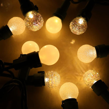 Christmas Lights Warm White 70 LED G15 Glass Blubs Globe String Light Plug in ETL Outdoor Indoor String Light for Holiday Party Christmas Tree Patio Party Garden Yard Gazebo Wedding Decor