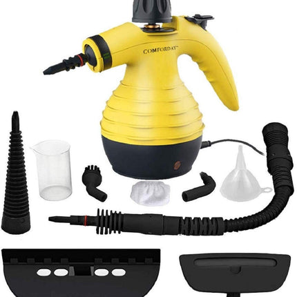 Comforday Multipurpose Handheld Pressurized Steam Cleaner With 9Piece Accessories, Perfect For Stain Removal, Curtains, Car Seats, Floor, Window Cleaning