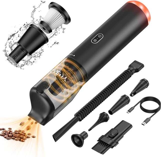 Yubao Handheld Vacuum Cleaner For Car,6 In 1 Keyboard Vacuum Cleaner Wireless Handheld,Car Vacuum With 14000Pa High Power And Typec,Portable Vacuum Cleaner For Car,Office And Home Cleaning