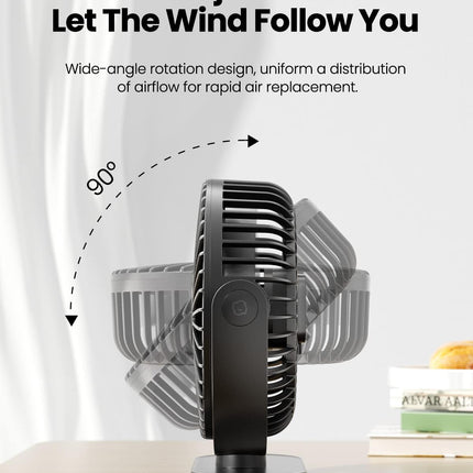 Gaiatop Usb Desk Fan, 3 Speeds Powerful Portable Fan, 5.5 Inch Quiet Cooling Mini Fan, 90° Rotate Small Table Fan With 5Ft Cable