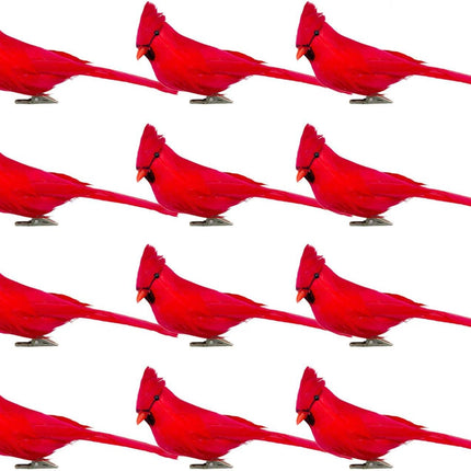 12 PCS 5.5 Inch Artificial Red Cardinal Birds Clip-Christmas Cardinal Birds Clip for Christmas Tree Ornament Decorations, Arts and Crafts
