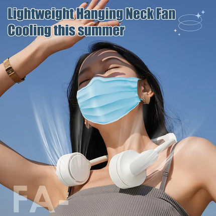 Foldable Hanging Neck Fan With Semiconductor Cooling Plate, 3S Fast Cooling Neck Cooler Warmer 360° Rotatable Bladeless Air