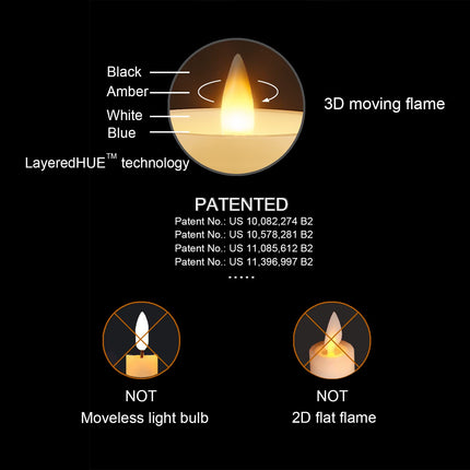 Wax Flameless Pillar Candles Flickering with String Lights, 3D Moving Flame Candles with Remote Timer, Set of 3, 3 x 4, 5, 6 Inches, Remote Included (Ivory)