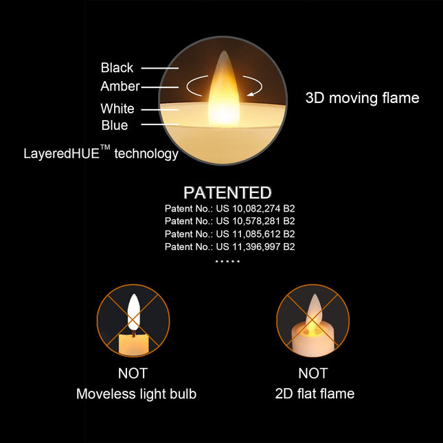 Wax Flameless Pillar Candles Flickering with String Lights, 3D Moving Flame Candles with Remote Timer, Set of 3, 3 x 4, 5, 6 Inches, Remote Included (Ivory)