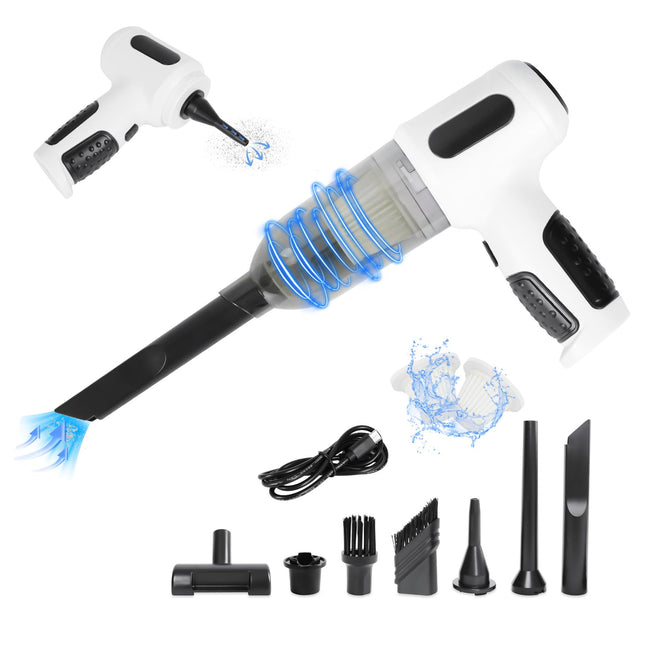 Handheld Vacuum Cleaner, Car Vacuum Cleaner, Adjustable 120W High Power Wet And Dry Hand Held Car Vacuum Cordless With Multinozzles For Home, Office, Pet