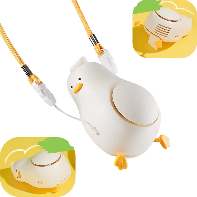 Handheld Fan, Hanging Fan, Portable Fan, Lying Flat Duck Design, 3 Speed Adjustment, 800Mah Rechargeable, Mini Fan For Babies