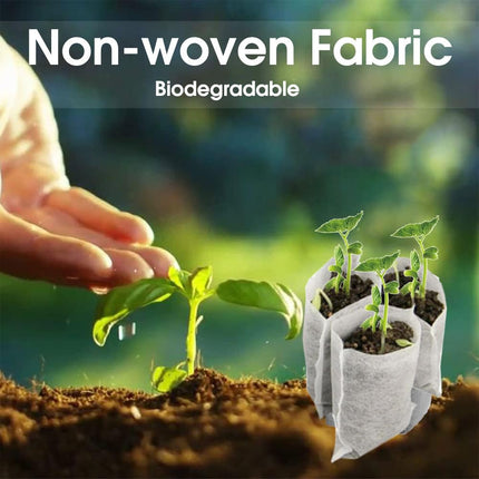100-PCS Biodegradable Nursery Bag Grow Bags Non-Woven Fabric s to Sow Flower Pots for Home Garden Accessories Tools