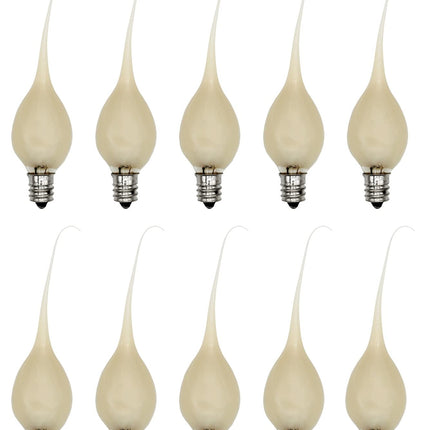 Creative Hobbies® Country Style Silicone Dipped Candle Light Bulbs (Pkg of 10 Bulbs) 5 Watt Pearlized Silicone, Gold Glow