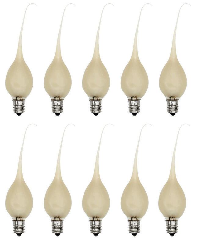 Creative Hobbies® Country Style Silicone Dipped Candle Light Bulbs (Pkg of 10 Bulbs) 5 Watt Pearlized Silicone, Gold Glow