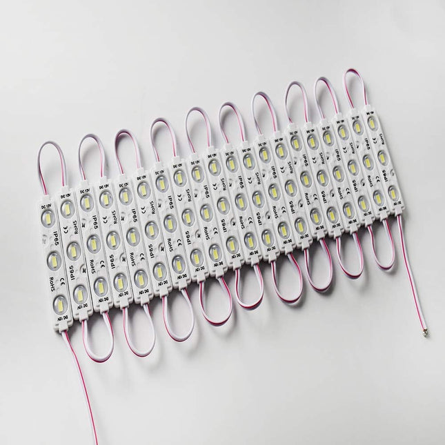 LED Module,Replacement Lights For Inflatables White 20pcs 9.8 Ft 5730 SMD 150LM Per LED Module IP65 Waterproof Christmas Inflatables Light for Letter Sign with Tape Adhesive Backside (White Light)
