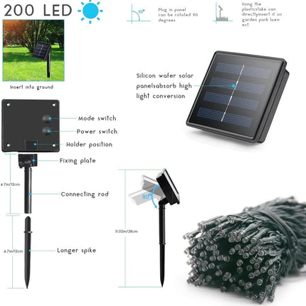 Solar String Lights 2 Pack, Outdoor Lights Total 400 LED 144FT Solar Christmas Lights, 8 Modes Solar Lights Oudoor Waterproof for Tree Patio Yard Garden Christmas Parties Decoration (Warm White)