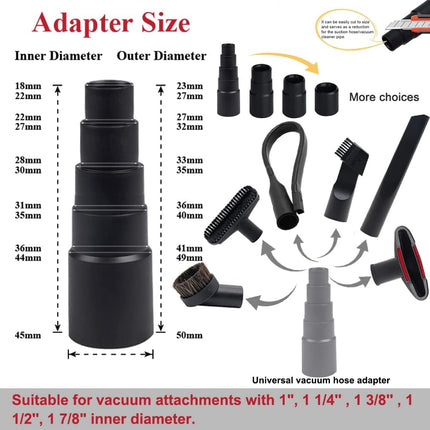9 Pcs Household Cleaning Vacuum Cleaner Attachments For Shop Vac Accessories 2 12 To 1 14 Vacuum Hose Adapter, 1 78 To 1 Adapter For Shop Vac, 1 14 Vacuum Brush Flexible Crevice Tool