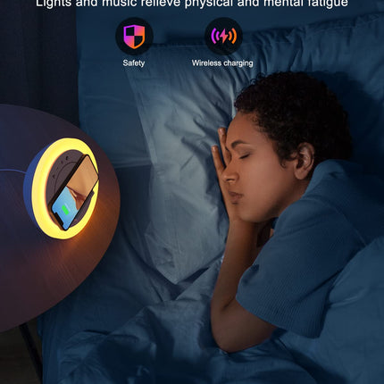 Color Changing Bluetooth Speaker Night Light with Wireless Charging - s for Teens