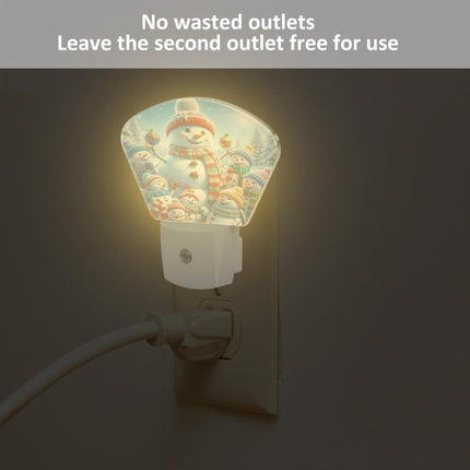 Christmas Snowman Night Light for Kids Christmas Tree Night Lights Plug into Wall with Dusk to Dawn Light Sensors 0.5W LED,Warm Nightlights for Bedroom Bathroom Hallway Kitchen