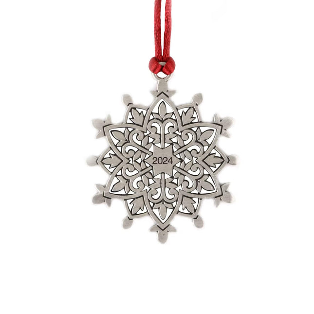 Topadorn Christmas Snowflake Pewter Ornament Solid Vintage Metal Decoration, Holiday Hanging Decorative Pewter for Home & Office, 2''H