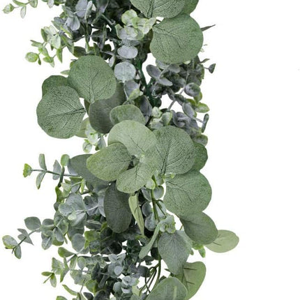 Winlyn 5.9' Long Faux Leaves Greenery Artificial Silver Dollar Eucalyptus Garland in Grey Green Wedding Arch Swag Backdrop Garland Doorways Table Runner Garland Indoor Outdoor