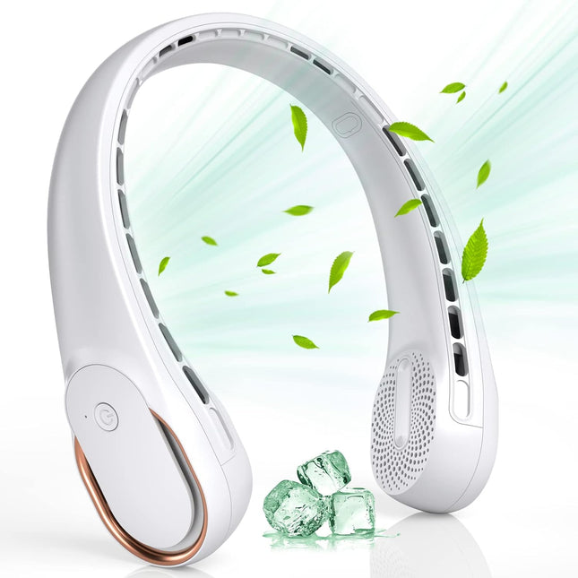 Housmile Neck Fans Portable Rechargeable, Neck Fan 4000 Mah Battery Operated Portable Neck Fan, No Hair Twisting, Leafless, Usb