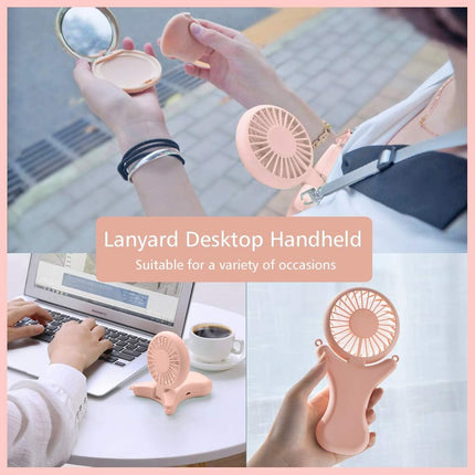 Oatsbasf Small Portable Fan, Neck Fan 108°Rotating Free Adjustment, Rechargeable 2000 Mah, Tthree Levels Of Wind Adjustment, Usb