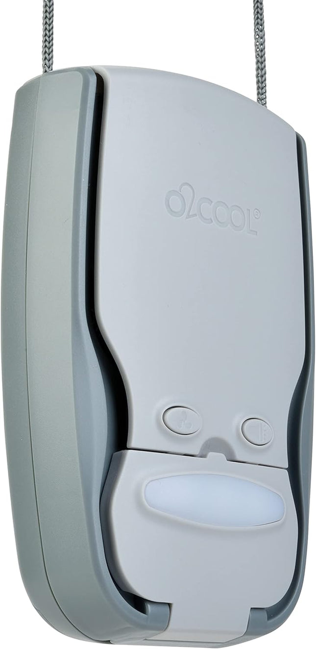 O2Cool Battery Powered Necklace Fan With Led Light, Lanyard, For Personal Cooling And Safety