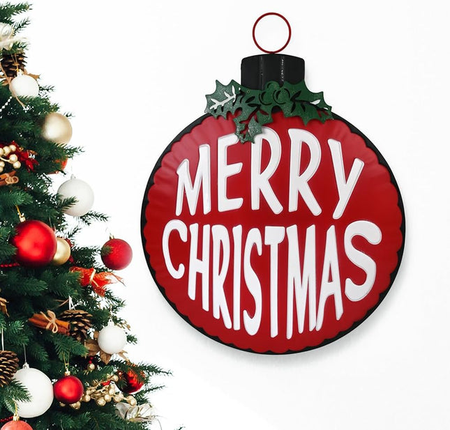 All Chic Retro Christmas Wall Decorations Merry Christmas Sign Christmas Wall Decor Wreath Retro Christmas Decorations Round Metal Tin Sign Rustic Wall Decor Country Home Decor…