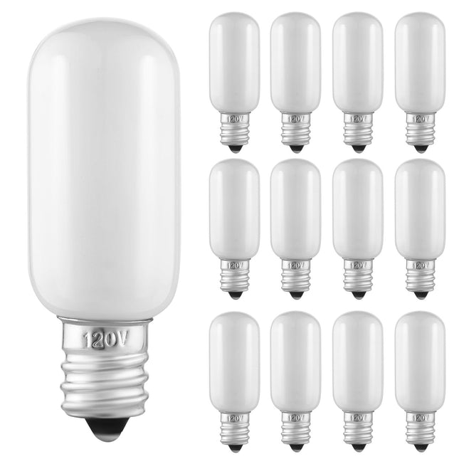 12 Pack Christmas Village Replacement Light Bulbs for E12 Candelabra Base Compatible with Dept 56 Accessories T20 LED Bulbs for Snow Villages Houses Christmas Tree Halloween Pumpkin