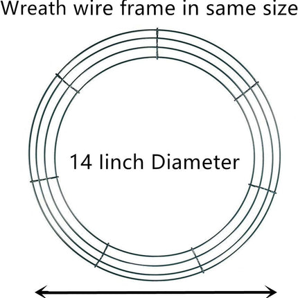 3 Pack Dark Green Christmas Wire Wreath Frame 14 Inch Round DIY Craft Decoration Wire Wreath for Christmas Wedding Holidays Valentines Garden Home Party Decorations
