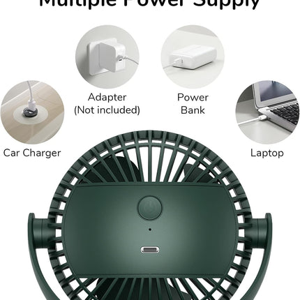 Jisulife Clip On Fan, Stroller Fan Battery Operated, Small Fan Portable 4000Mah Rechargeable, 4 Speeds, Powerful Wind Ultra Quiet