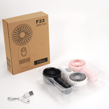 Mini Portable Fan 3 Pack, Cute Handheld Fan Battery Operated Lightweight Small Personal Fan With 3 Speeds And Usb Rechargeable