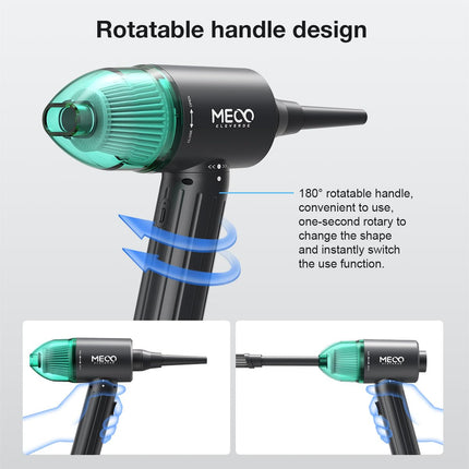 Meco Eleverde Mini Vacuum Cleaner & Compressed Air Duster, Wireless Handheld Vacuum With Brushless Motor 12000Pa High Power And Typec, For Car,Office And Home Cleaning
