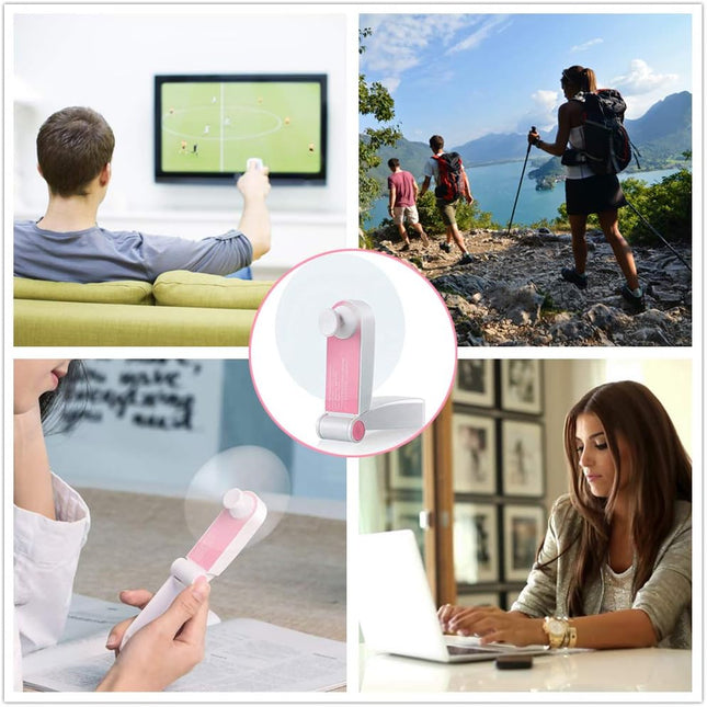 Personal Handheld Fan, Mini Portable Pocket Fan, Little Folding Fans Usb Rechargeable For Woman Girls Makeup Outdoor Travel